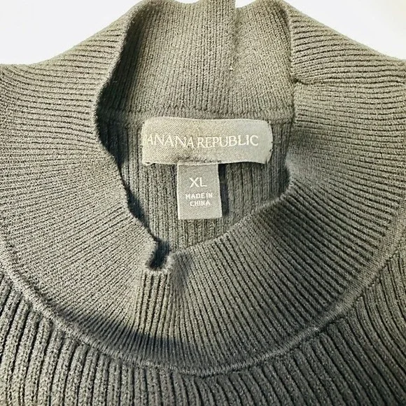 BANANA REPUBLIC Black Mockneck‎ Ribbed Sweater, Size XL - Picture 5 of 8